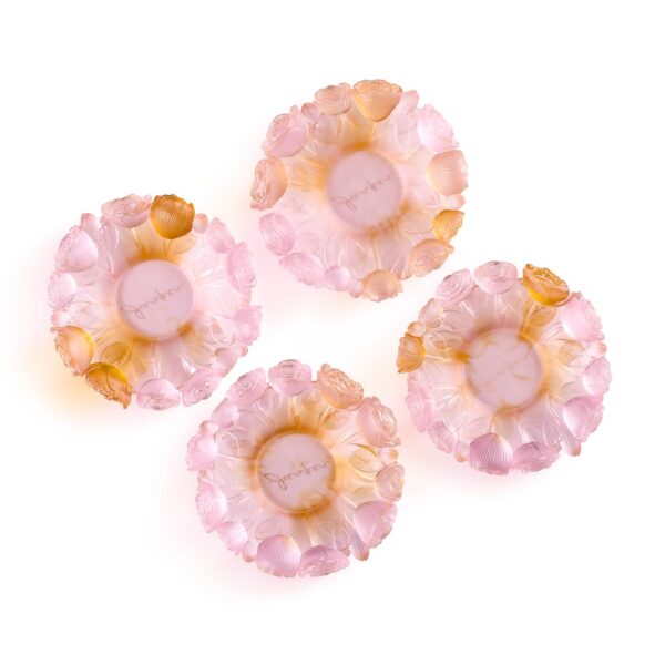 Crystal Peony Saucer Pink and Amber