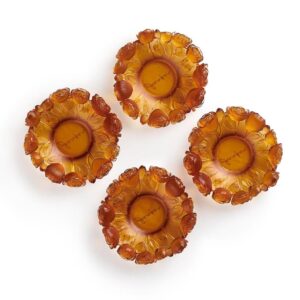 Crystal Peony Saucer Amber