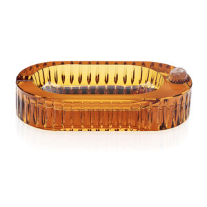 Crystal Cigar Ashtray Amber