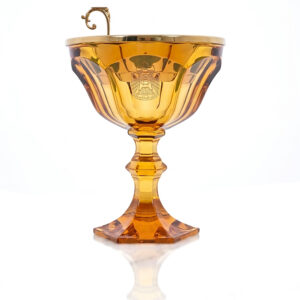 Crystal Goblet Amber Medkhan with UAE logo